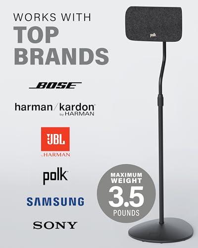 Sanus SANUS Speaker Stands Pair - Adjustable Height Speaker Stands for Satellite & Bookshelf Speakers up to 3.5lbs - Tool-Free Adjustment & Easy DIY Assembly