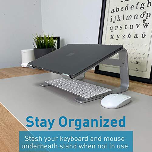 Macally Macally Aluminum Silver Wireless Keyboard with an Ergonomic Silver Laptop Stand, Better Your Workspace