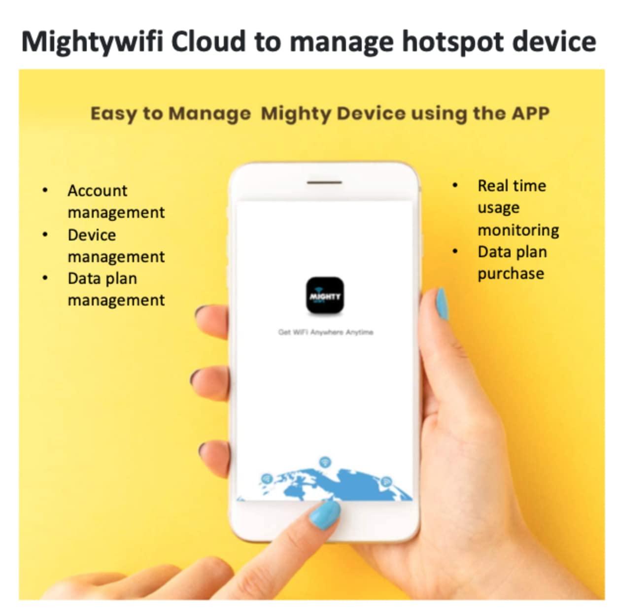 MIGHTYWIFI Travel Global WiFi Hotspot Portable Internet Router,Lowest Price for US Europe Asia Japan Korea Singapore China HK Int\'l Mobile Wireless Device No SIM Card (5GB US or 1GB Global*)