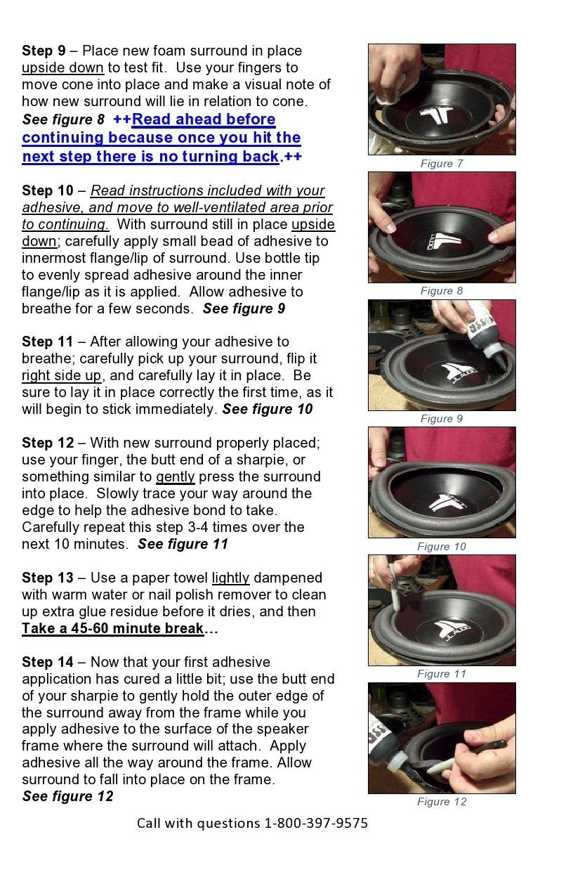 Springfield Speaker Paradigm 10" Speaker Foam Surround Edge Repair Kit - 1 Speaker Kit - Compatible with Paradigm PDR-10, PDR-10, PS1000, PS-1000, PS-1000 v.3, Many More