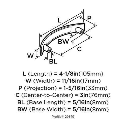 Amerock Amerock | Cabinet Pull | Oil Rubbed Bronze | 3 inch (76 mm) Center to Center | Extensity | 1 Pack | Drawer Pull | Drawer Handle | Cabinet Hardware