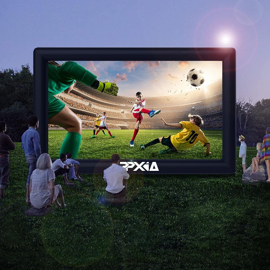 PPXIA PPXIA Inflatable Movie Screen Outdoor Projector Screen for Outside 25ft, Large Blow Up Screens Front and Rear Projection with Air Blower, Best for Movie Nights Backyard Home Theater