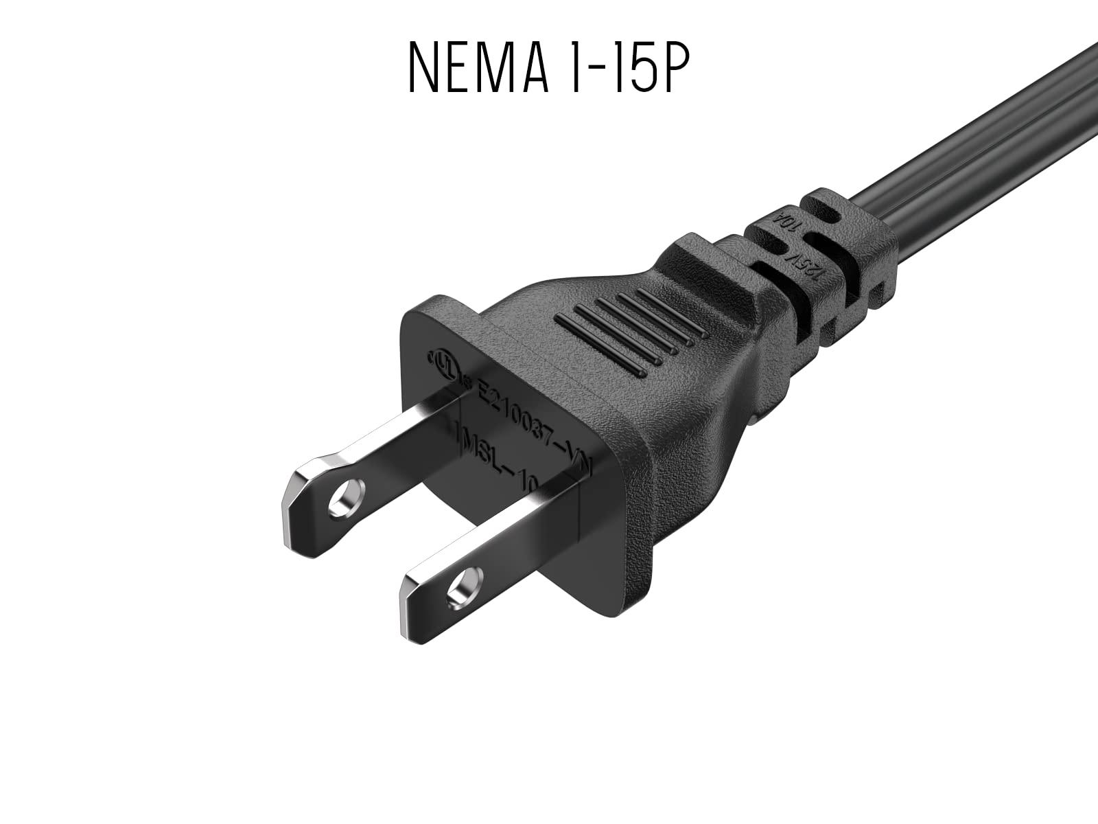 Cable Leader CableLeader NEMA 1-15P to IEC320 C7 2-Prong Notebook Power Cord, Polarized, 18 AWG, SPT-2, 10A/125V, Black (15 ft)