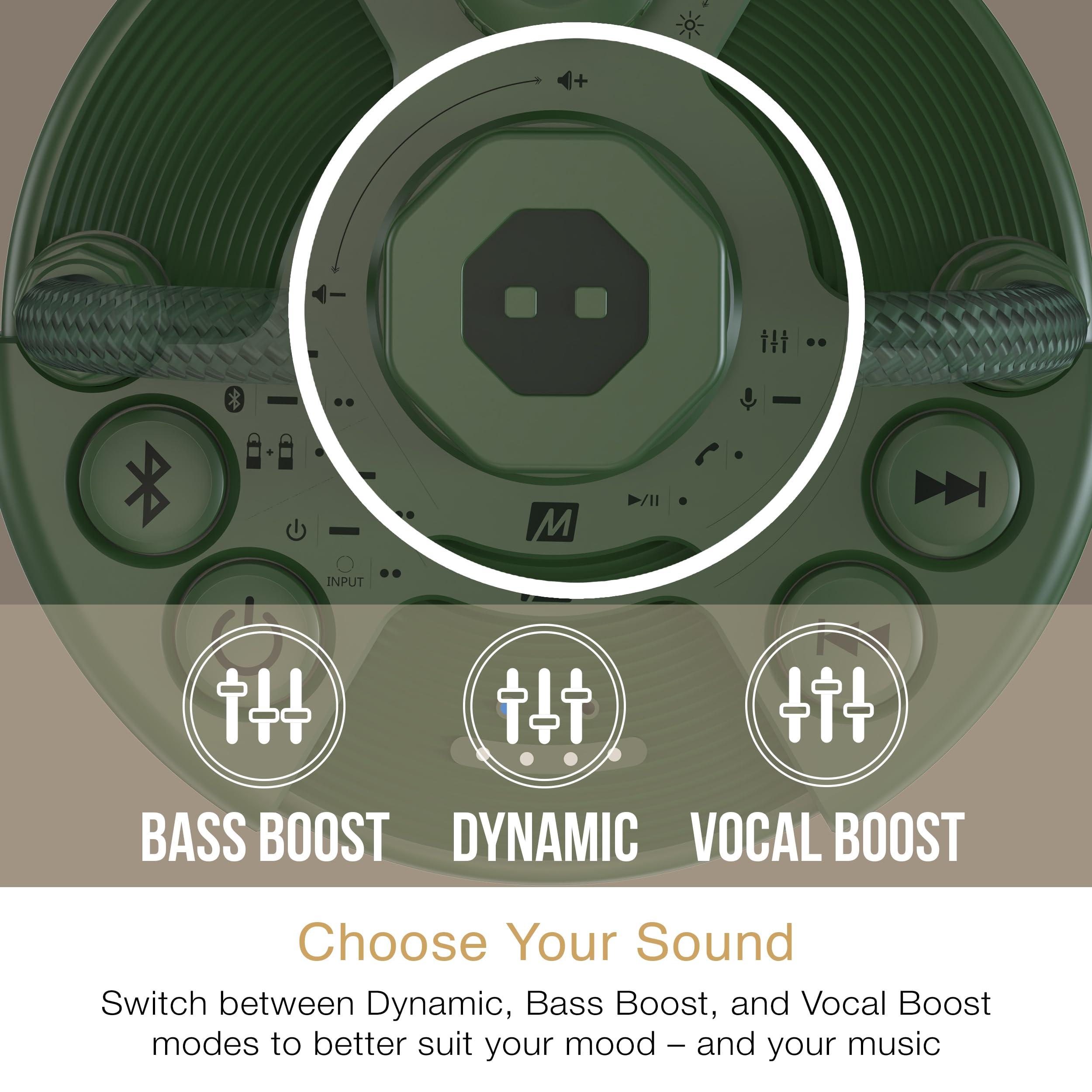 MEE audio MEE audio lightSPKR Bluetooth wireless speaker with camping lantern: 360 audio, 3 audio modes, 2 light colors & infinite brightness adjustment, IPX6 waterproof for indoor & outdoor use (Forest Green)