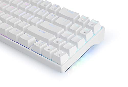 MEKO MEKO Meko Push White 65% RGB LED Hotswap Bluetooth Double Shot ABS Mechanical Keyboard (Kailh Box Brown)