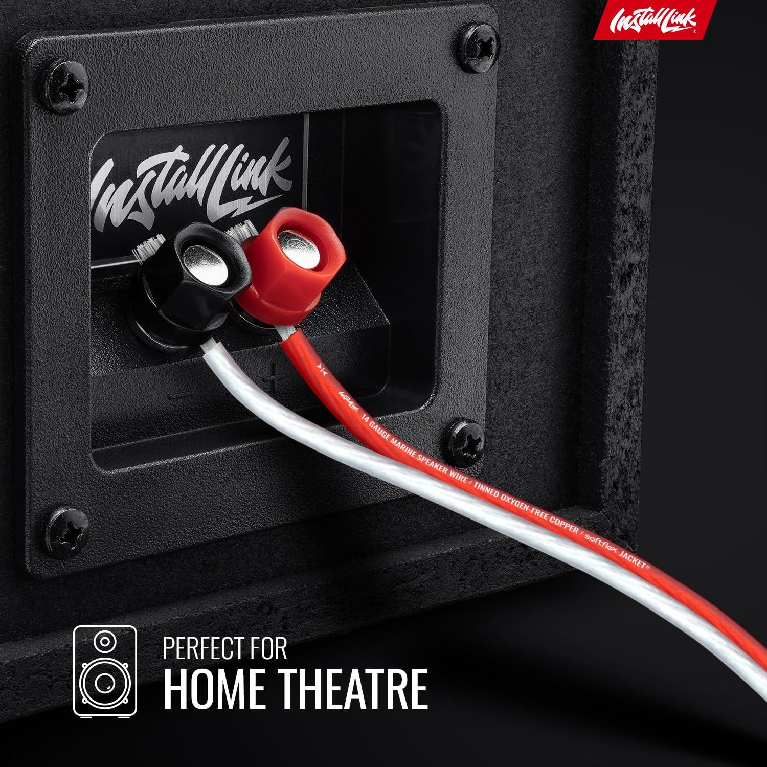 Install Link Marine 14 AWG Gauge Speaker Wire Cable, Tinned OFC (100 Feet) by Install Link