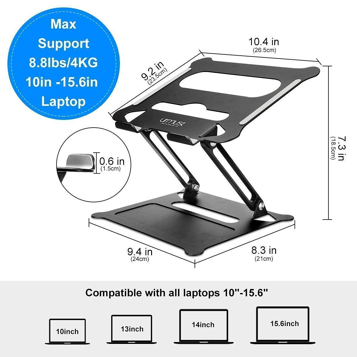 Urmust Urmust Ergonomic Adjustable Laptop Stand (Black) Ergonomic Adjustable Laptop Stand (Silver)