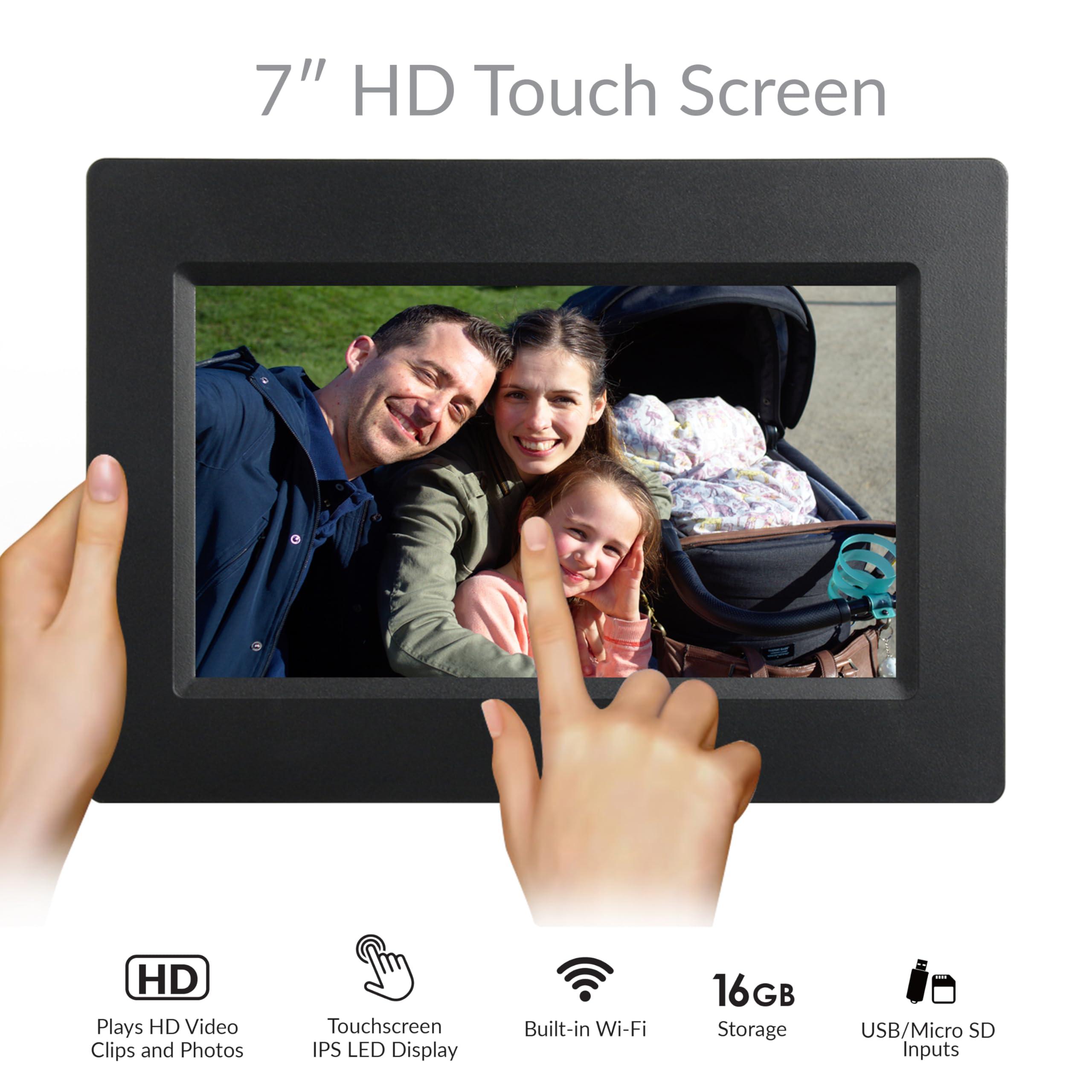 Supersonic Supersonic SC-7107W 7-Inch Smart Photo Frame IPS Touch Screen with 8GB Memory, WiFi, App Control, Multi-Language Menus and Auto-Rotation. Display, Share, and Cherish Memories Easily.