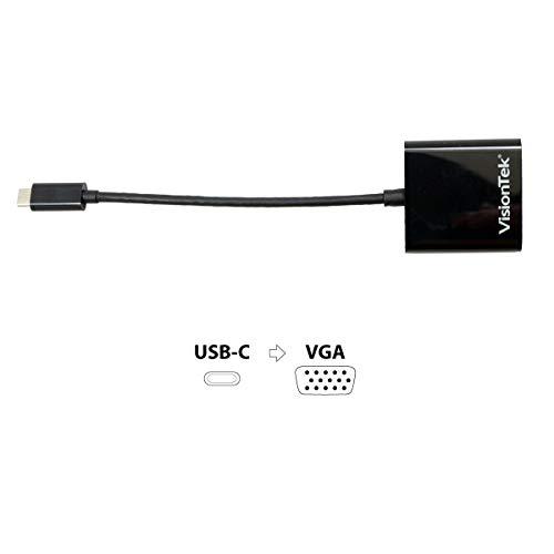 VisionTek VisionTek USB C 3.1 to VGA Adapter, Male to Female, for iPad Pro, MacBook Pro, Chromebook, Lenovo, Dell, HP, Desktop Graphics and More (900818)