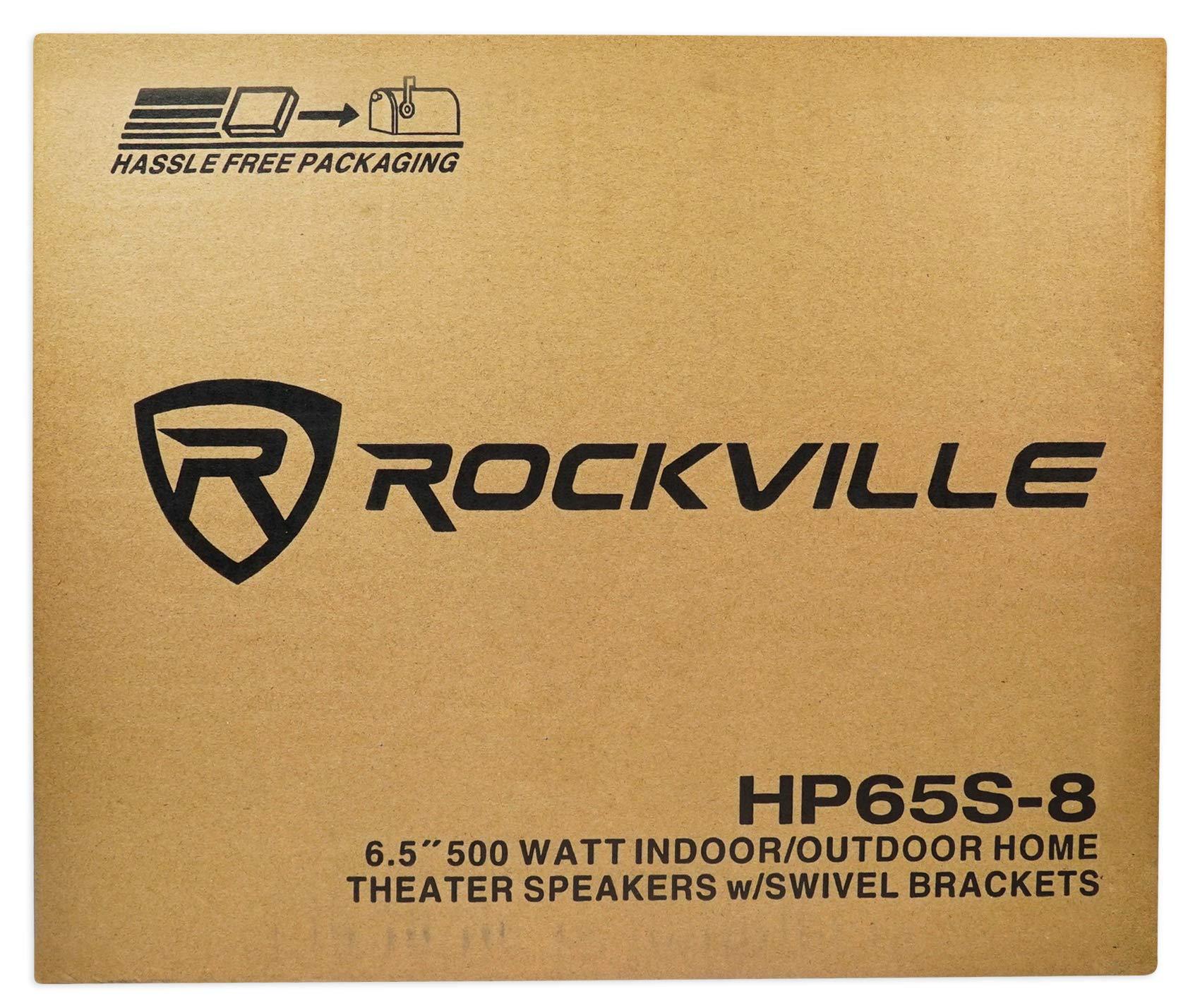 Rockville Rockville (4 HP65S-8 6.5" Outdoor/Indoor Home Theater Speakers Bundle with (4) RWBC65S Neoprene Covers (8 Items)