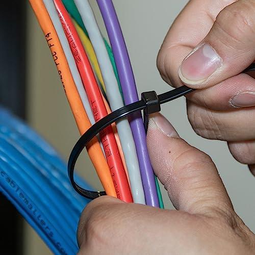 Klein Tools Klein Tools 450-200 Cable Ties, 50-Pound Tensile Strength, Heavy Duty Nylon Cable Zip Ties, Indoor / Outdoor Use, 7.75-Inch, Black, 100-Piece