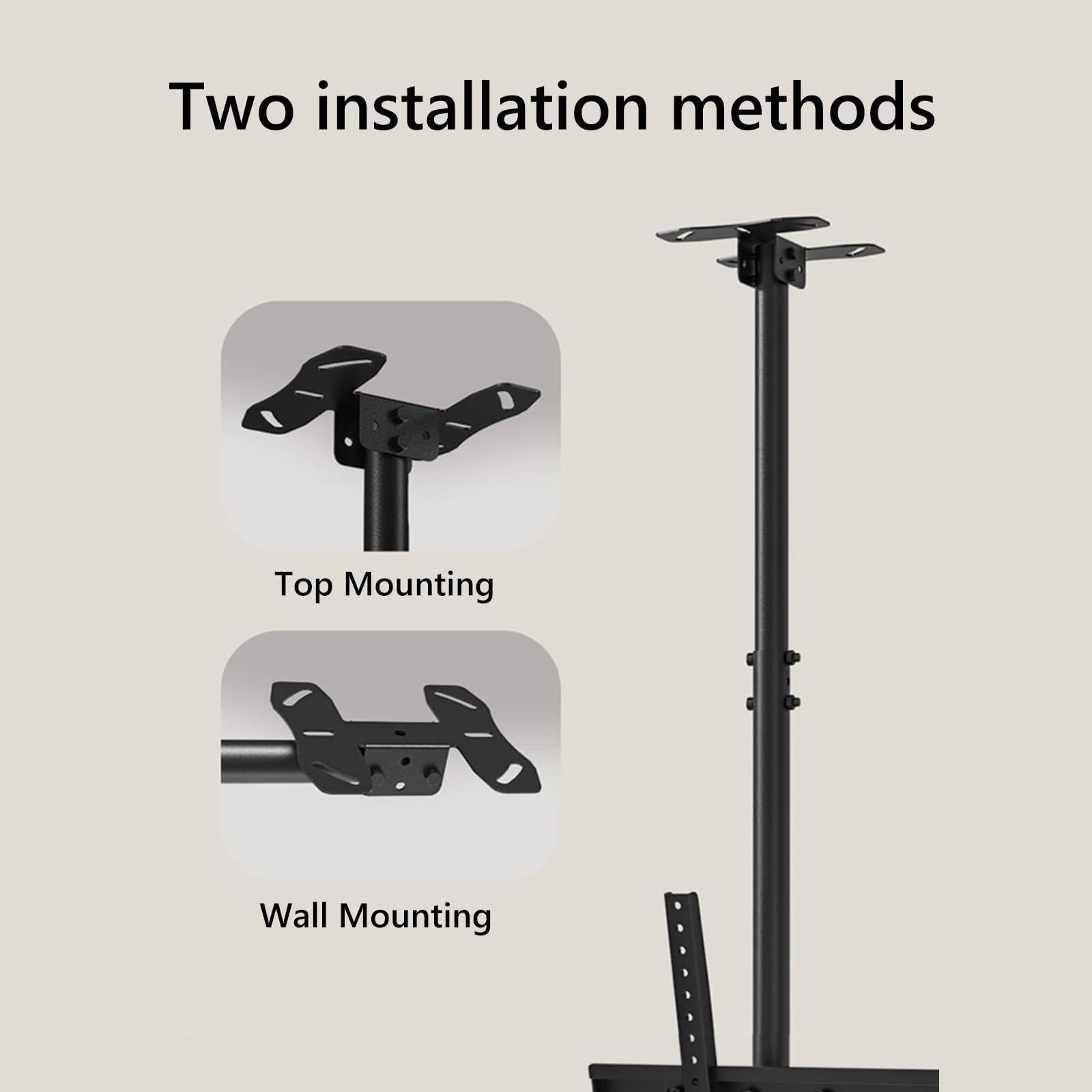 THEGA THEGA Adjustable Ceiling TV Mount Bracket - Height Adjustable Ceiling TV Mount, Double Mast TV Mount for 60-100 Inch LED Flat Screen, Ceiling Mounting, Max VESA 1000x600mm (Size : 3m)