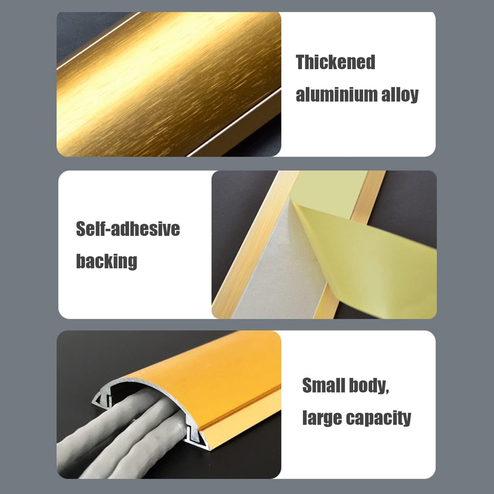 HAIXHX Stainless Steel Cable Raceway Cord Cover, Self Adhesive Waterproof Floor Cable Cover Cord Management for Home/Office (Color : Silver, Size : No.4)