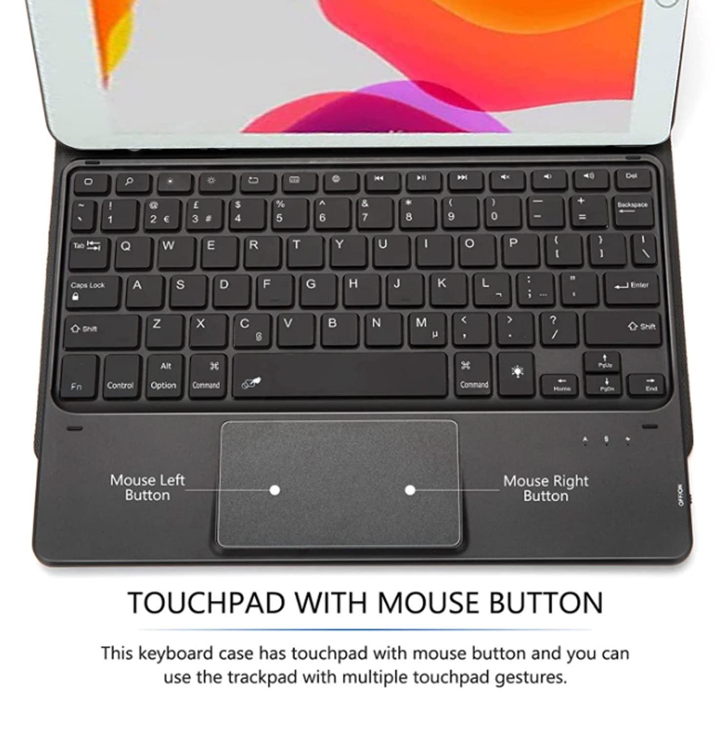 QYiiD QYiiD iPad Mini Touchpad Keyboard Case Compatible with iPad Mini 5/4/3/2/1, Magnetically Detachable Backlit Keyboard, Smart Folio with Pencil Holder for iPad Mini 5/Mini 4, Pink