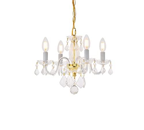 Elegant Lighting Elegant Lighting 7804D15G/RC Transitional Pendant, Gold Finish