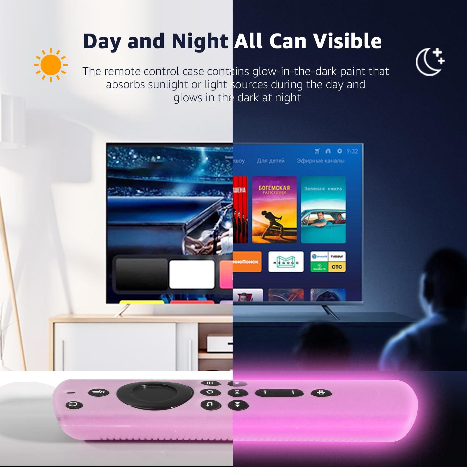 OneBom ONEBOM (3 Pack) TV Remote Cover Case, Silicone Remote Cover, Remote Control Cover(Glow Green+Glow Blue+Glow Pink)