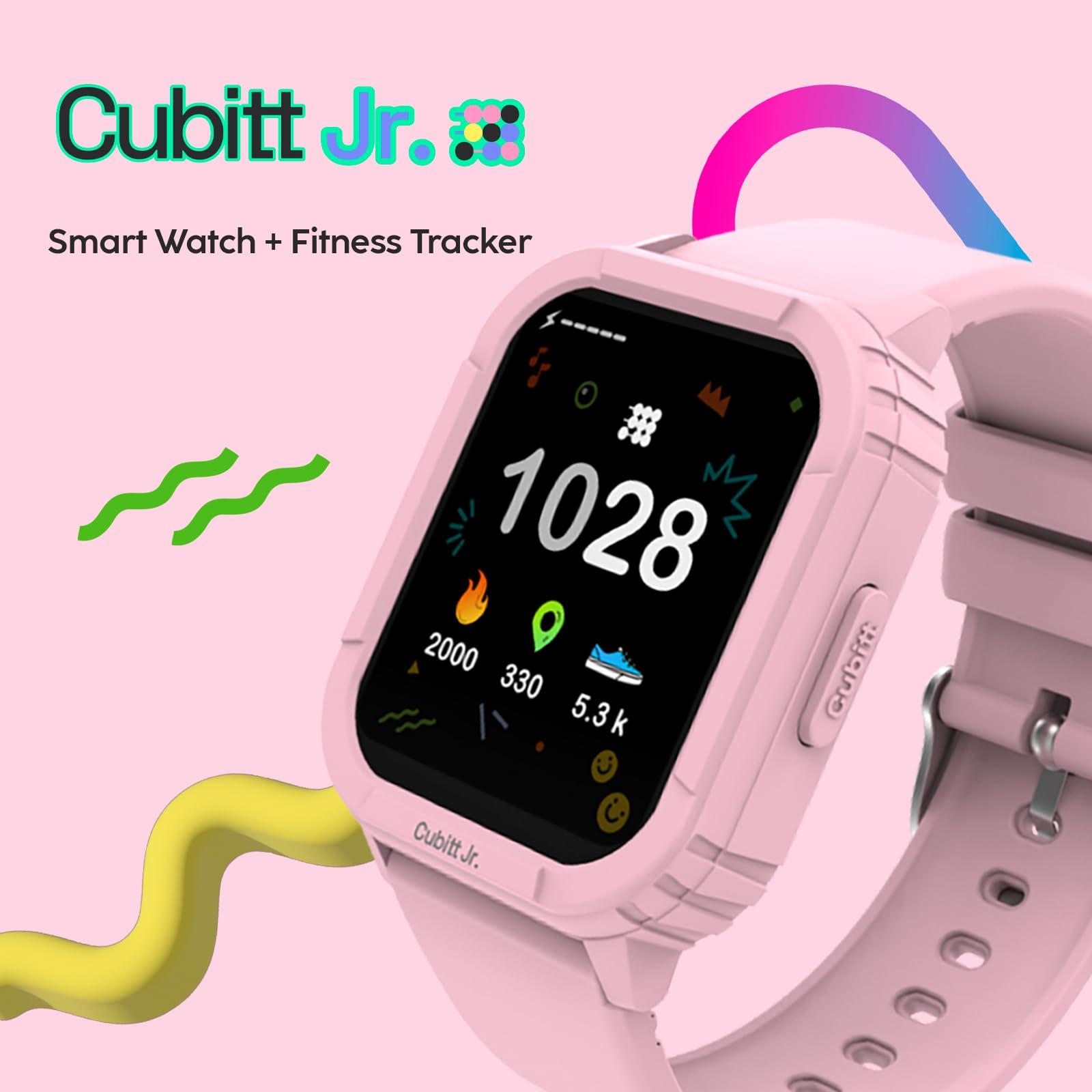 Cubitt Tracking Technologies Cubitt Jr Smart Watch Fitness Tracker for Kids and Teens, Games, Step Counter, Sleep Monitor, Heart Rate Monitor, Calculator, Activity Tracker, 1.52" Touch Screen, Waterproof