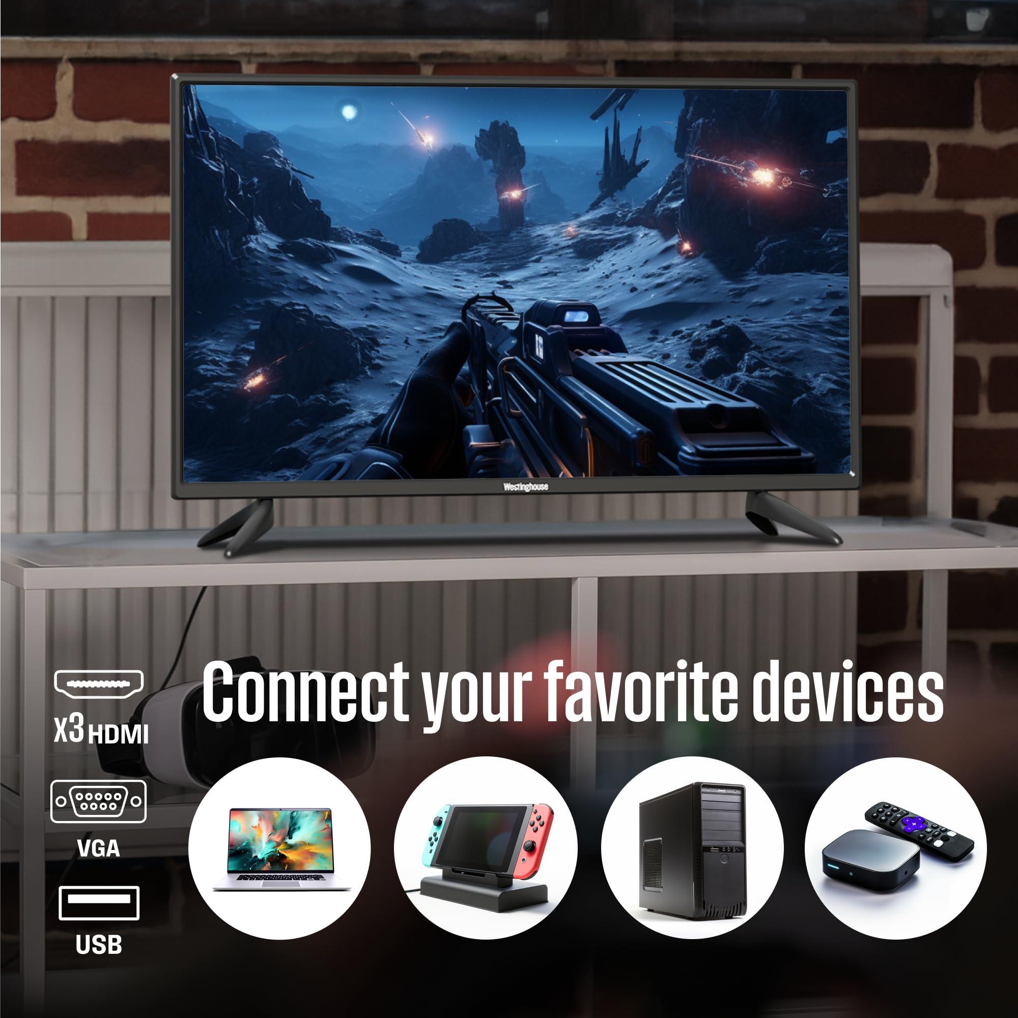 Westinghouse Westinghouse 32 Inch TV with DVD Player Built in, 720p HD LED Small Flat Screen Non-Smart Television DVD Combo with HDMI, USB, & Parental Controls, Monitor for Home, Kitchen, or RV Camper