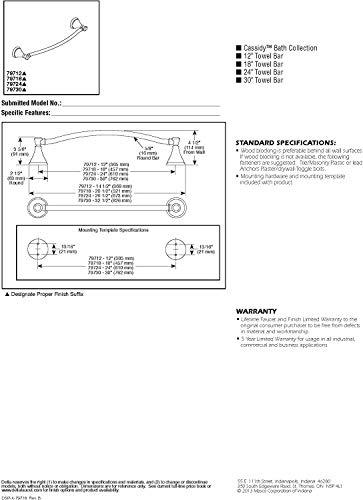 DELTA FAUCET Delta Faucet 774240-PN Zura Towel Bar, 24 inch, Polished Nickel