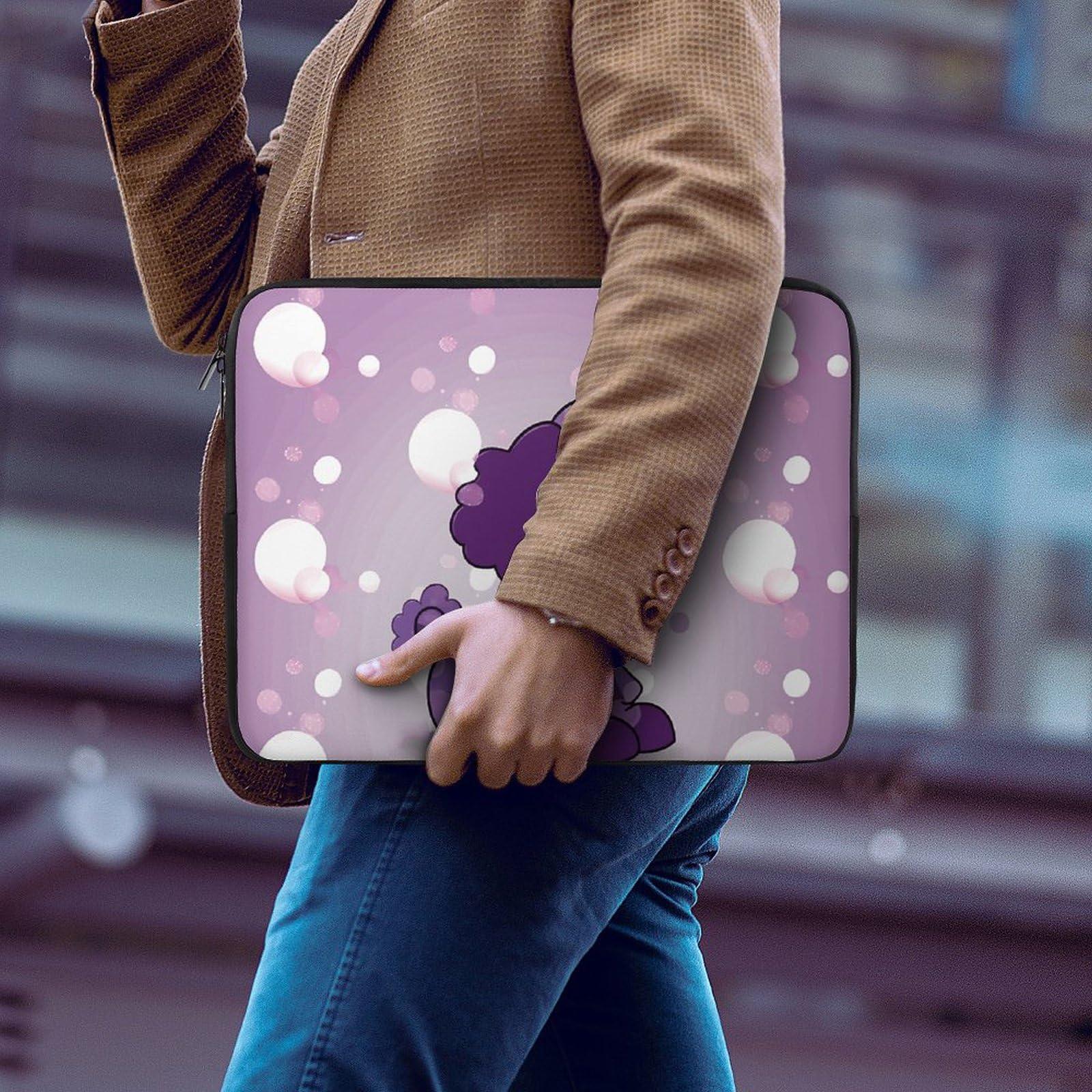VTCTOASY Laptop Case Sleeve 15inch Shockproof Laptop Case Purple Poodle Polka Dot Laptop Sleeve Protective Carrying Case