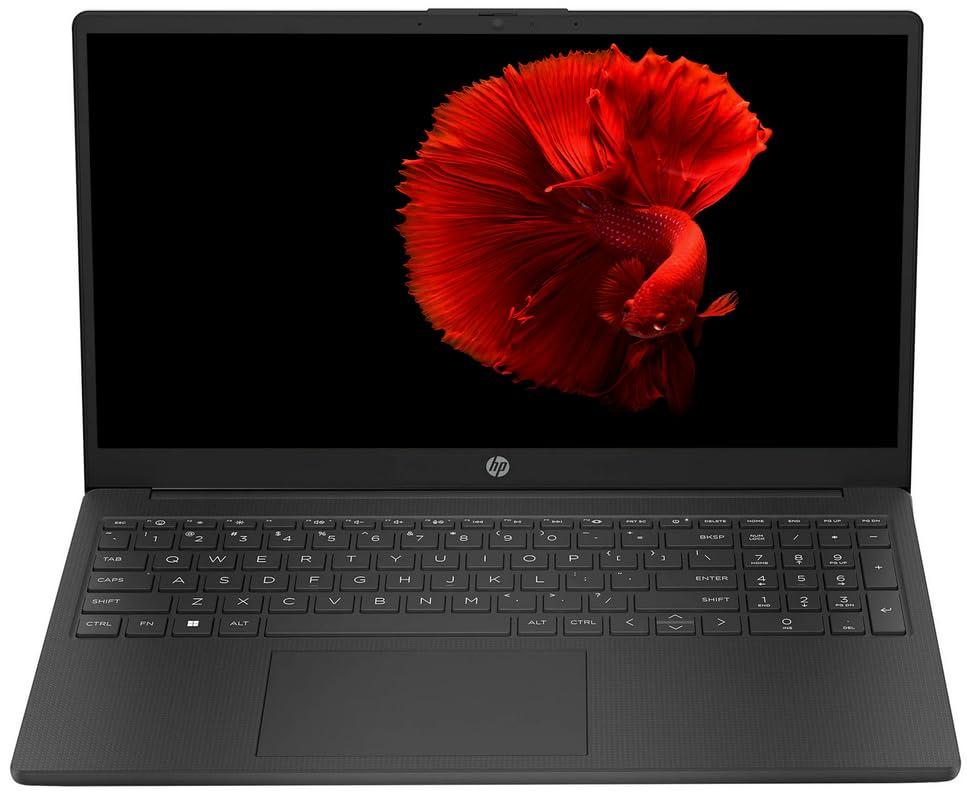 HP HP Essential 15.6" Laptop, Intel N200 4-Core Processor, Windows 11 Laptop 32GB RAM 384GB Storage (128GB SSD+256GB SD Card), Numeric Keypad, Camera Privacy Shutter, NLY Earphones, Black