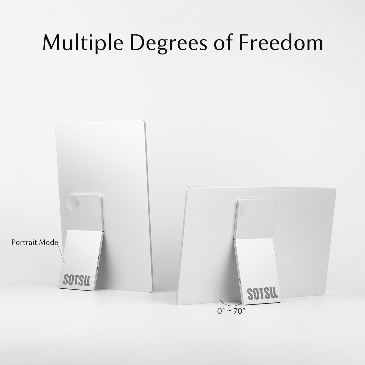 SOTSU SOTSU FlipAction Go 14" Premium Portable Monitor SFA14PMSV | Robust but Lightweight | Tempered Glass Cover | 1080p | 400 Nits | 100% sRGB | 5W | Super Versatile | USB C or Mini HDMI