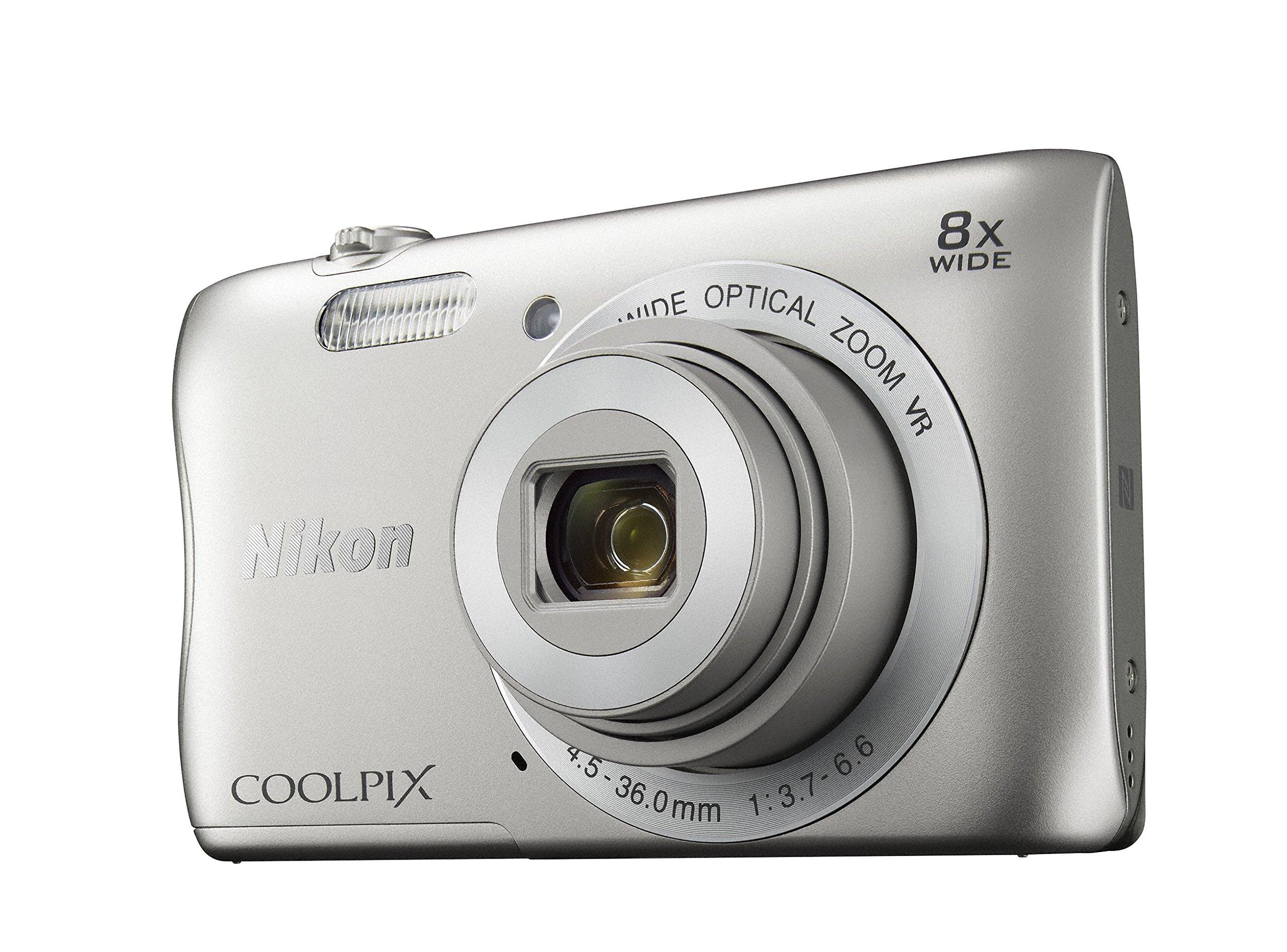 Nikon Nikon COOLPIX S3700 20MP Digital Camera with 8x Optical Zoom and Built-In Wi-Fi (Silver) (Renewed)