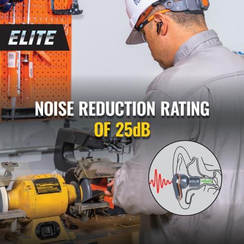 Klein Tools Klein Tools AESEB2 Elite Bluetooth Jobsite Earbuds, True Wireless Earplugs, 25dB NRR Hearing Protection, 24-Hour Playtime, Digital LED Display