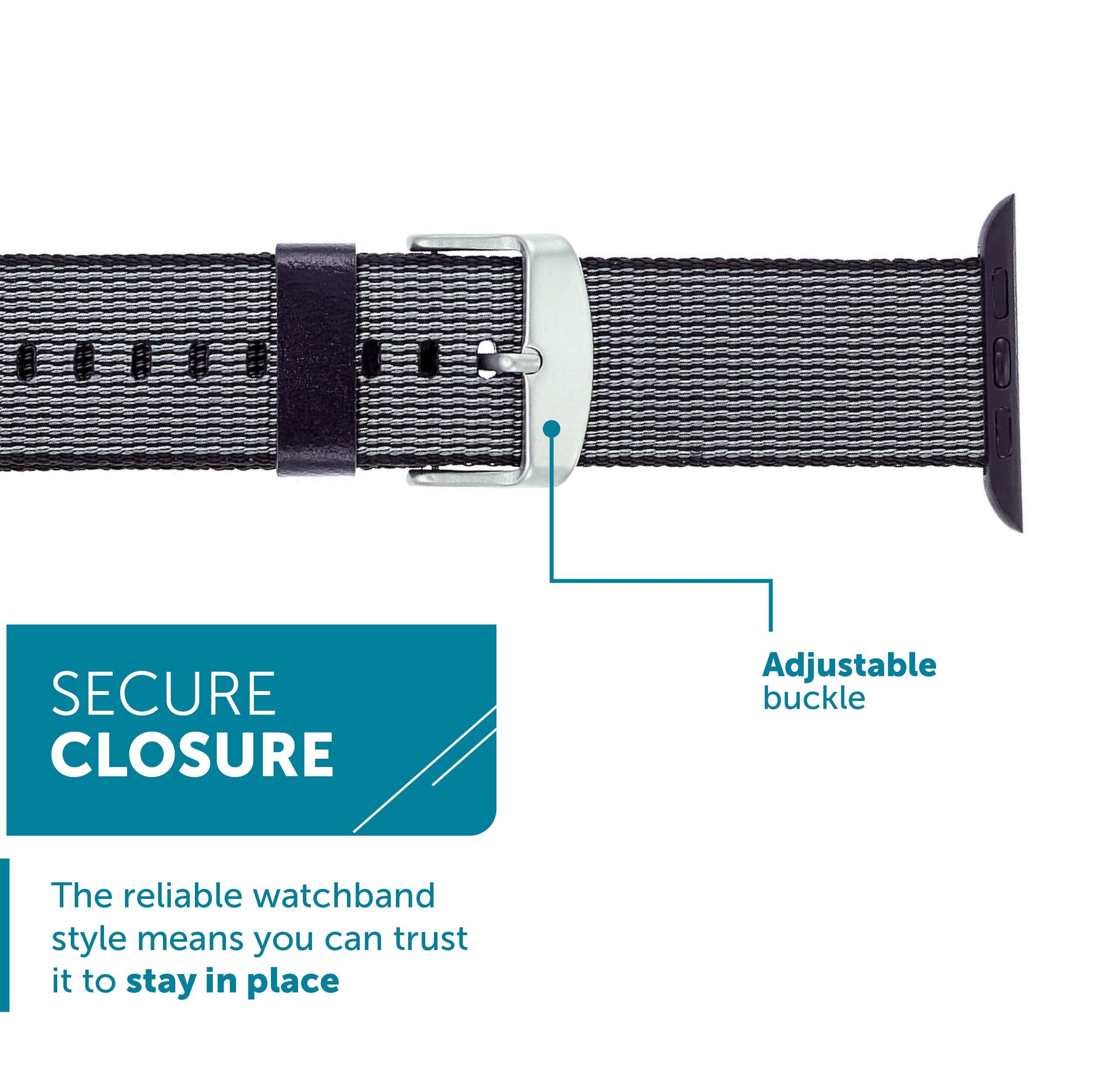 WITHit WITHit Designer Nylon Replacement Band for Fitbit Charge 3 & Charge 4, Black  Secure, Adjustable, Fitbit Watch Band Replacement with Stainless Steel Buckle Closure, Fits Most Wrists