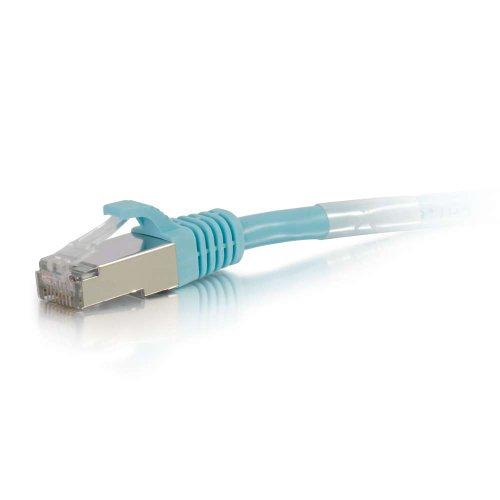C2G C2G 00754 Cat6a Cable - Snagless Shielded Ethernet Network Patch Cable, Aqua (25 Feet, 7.62 Meters)