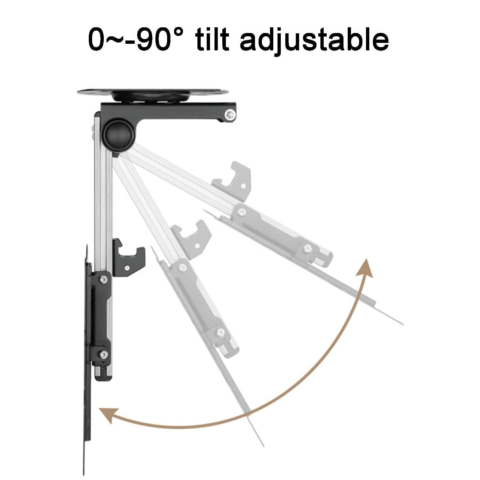 THEGA Adjustable Ceiling TV Mount Bracket - Ceiling TV Mount Bracket, 0-90 Flip Down TV/Monitor Bracket, 30 Left/Right Rotation, Fits 17-37 Inch TVs, Max VESA 200x200mm