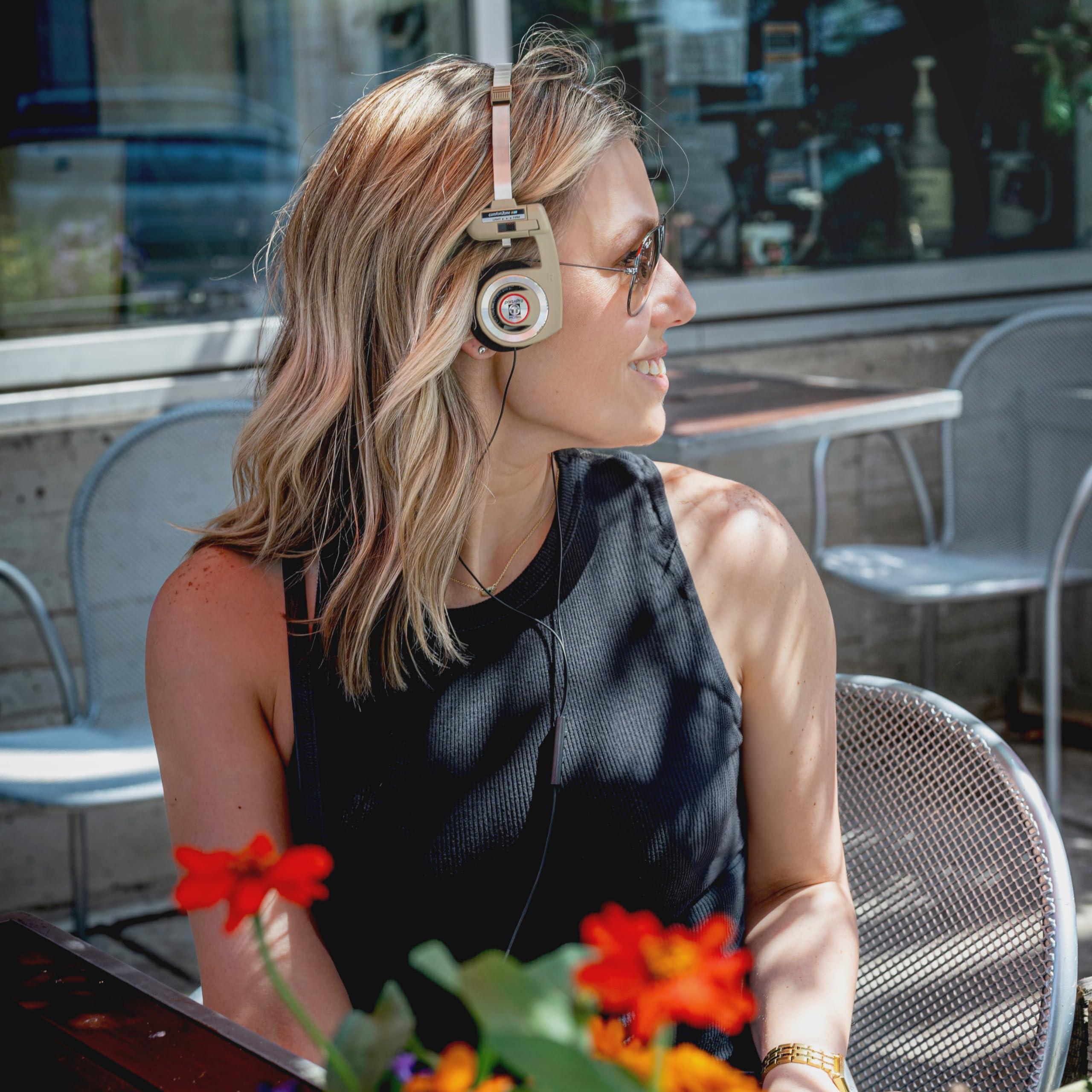 Koss Koss Porta Pro Limited Edition On-Ear Headphones, in-Line Microphone, Volume Control and Touch Remote Control, Retro Style, Includes Hard Carry Case, Wired with 3.5mm Plug, Rhythm Beige