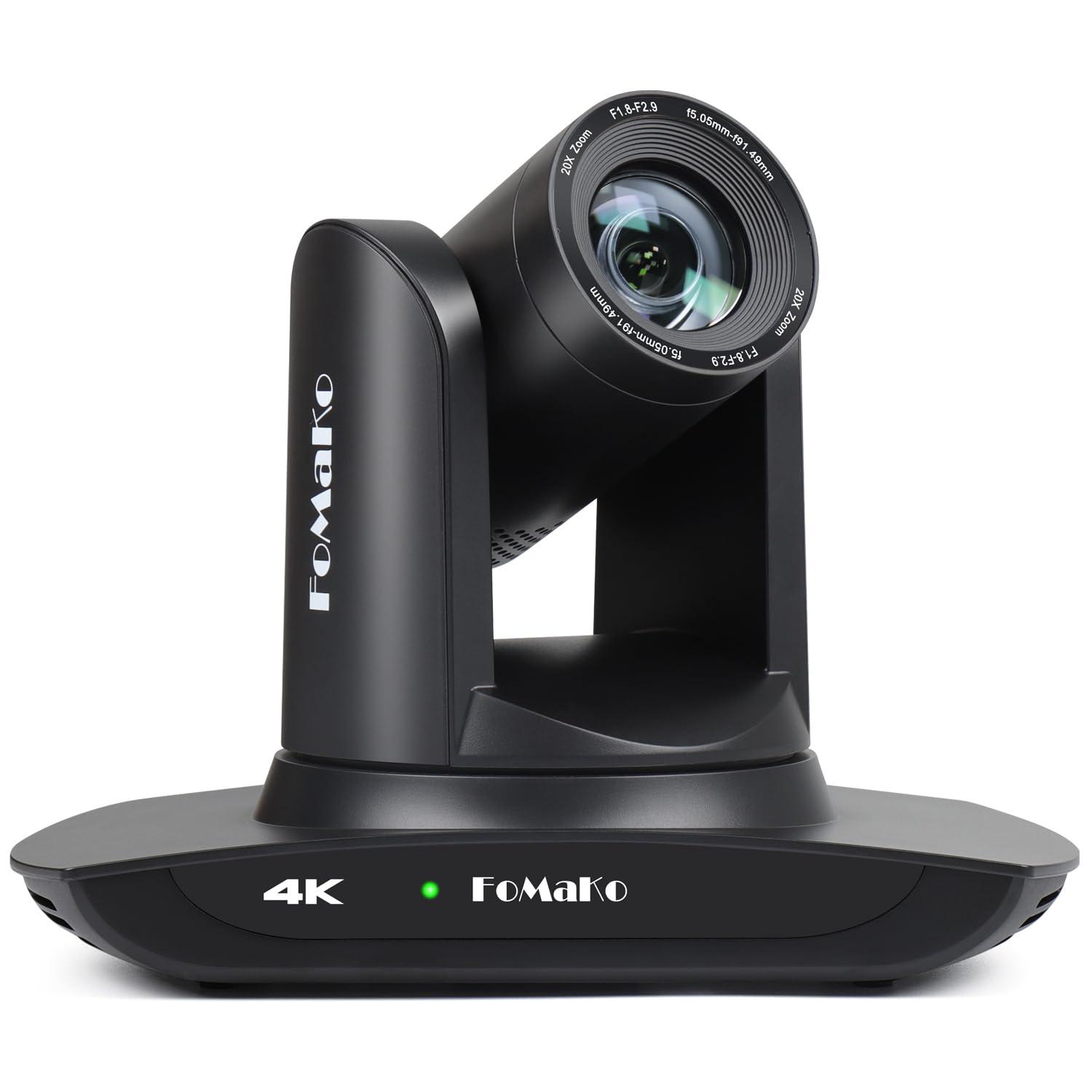FoMaKo FoMaKo 4K PTZ Camera HDMI, AI Auto-Tracking, 4K 20X Optical Zoom, USB3.0 LAN HDMI PTZ Camera 4K for Church Worship Education Conference Events, K20UH