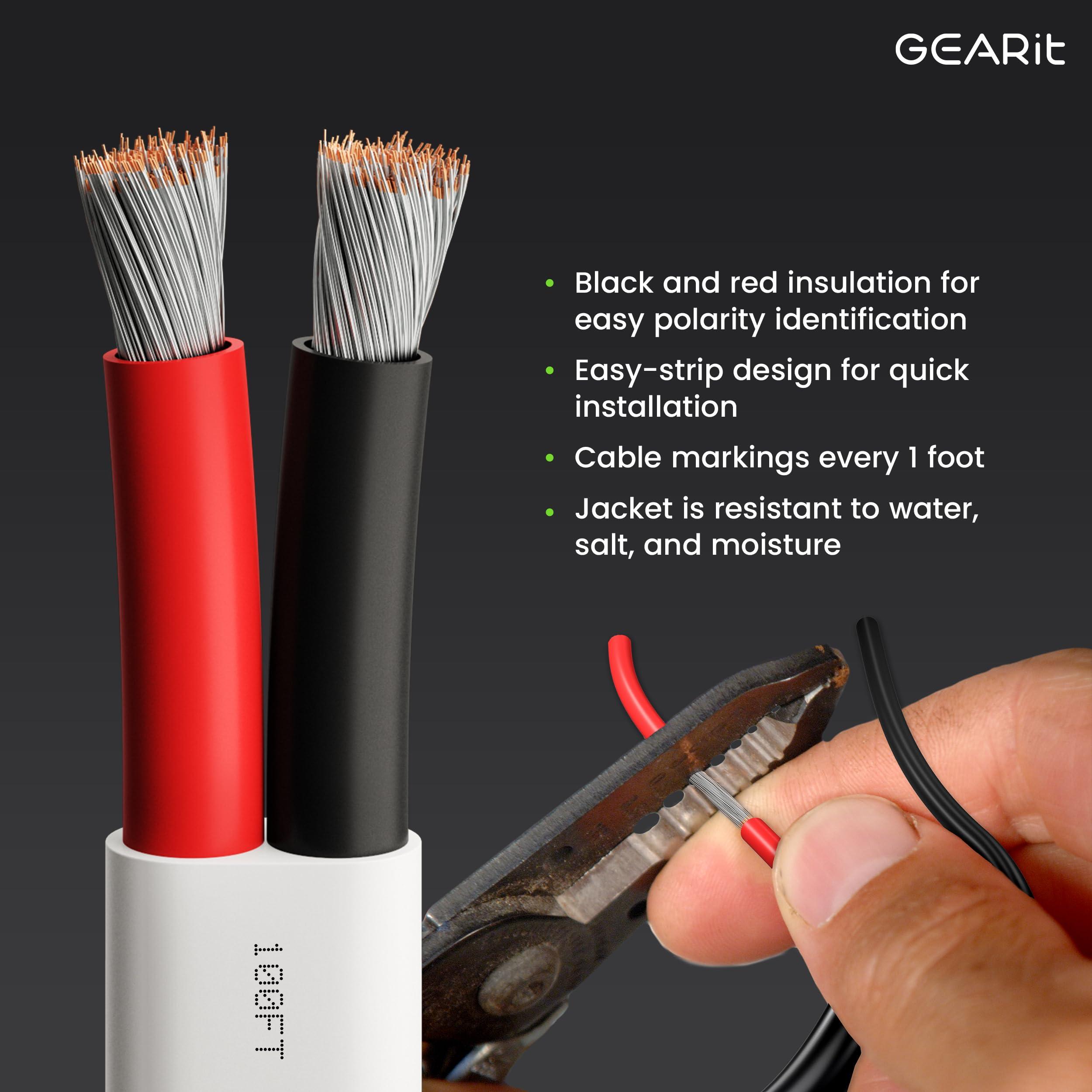 GEARit GEARit 14 Gauge Marine Wire, 14/2 AWG (20ft) Marine Grade Tinned Copper Oxygen Free, Duplex 2-Conductor Insulated Red & Black Electrical Cable for Boat, Automotive, RV, Camper, Trailer