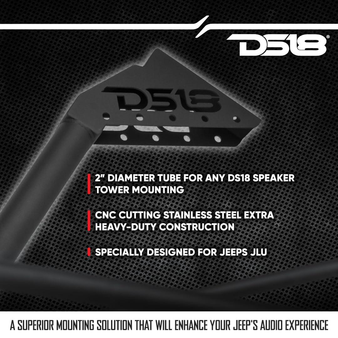 DS18 DS18 JL-TUBEUP Mounting Tube for Wakeboard Tower Speakers Compatible with Jeep Wrangler JLU (2018-2023) - Off Road Rear Speakers Bar Mount - Fits Inside Rear Roll Bar - Hard Tops Only