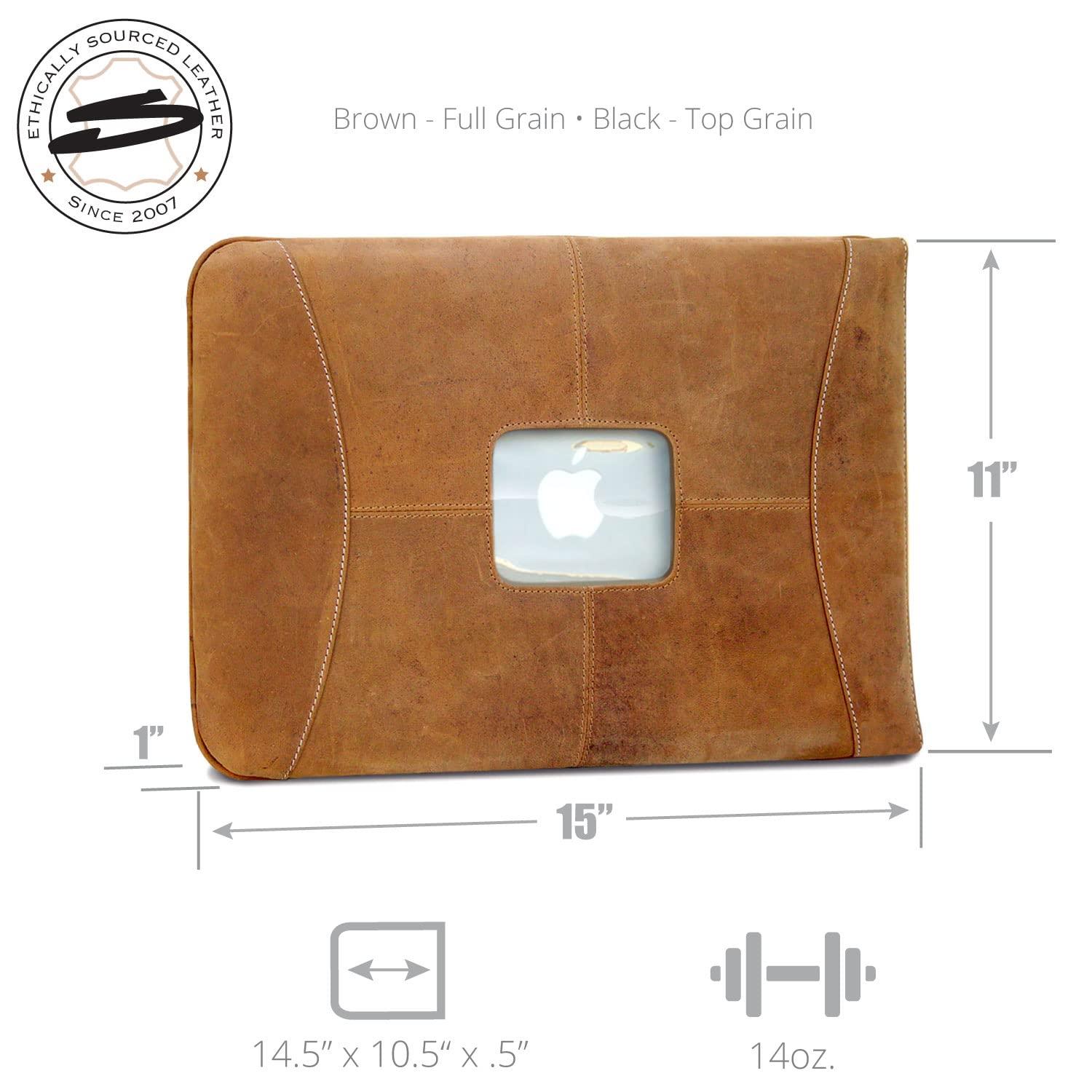 Michael Santoro Design Premium Leather Laptop Sleeve for 16 MacBook Pro | Protective Notebook Computer Case Fits All 16-inch Pro Models by Designer Michael Santoro - VN