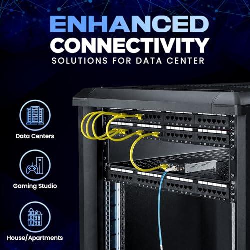 NewYork Cables NewYork Cables Cat6 Ethernet Patch Cable 10 ft (1 Pack), Snagless Cat6 Patch Cables for Data Centers, 10Gbps, 550Mhz Ethernet Cord, Bare Copper Network Patch Cables for Home and Enterprise -Yellow