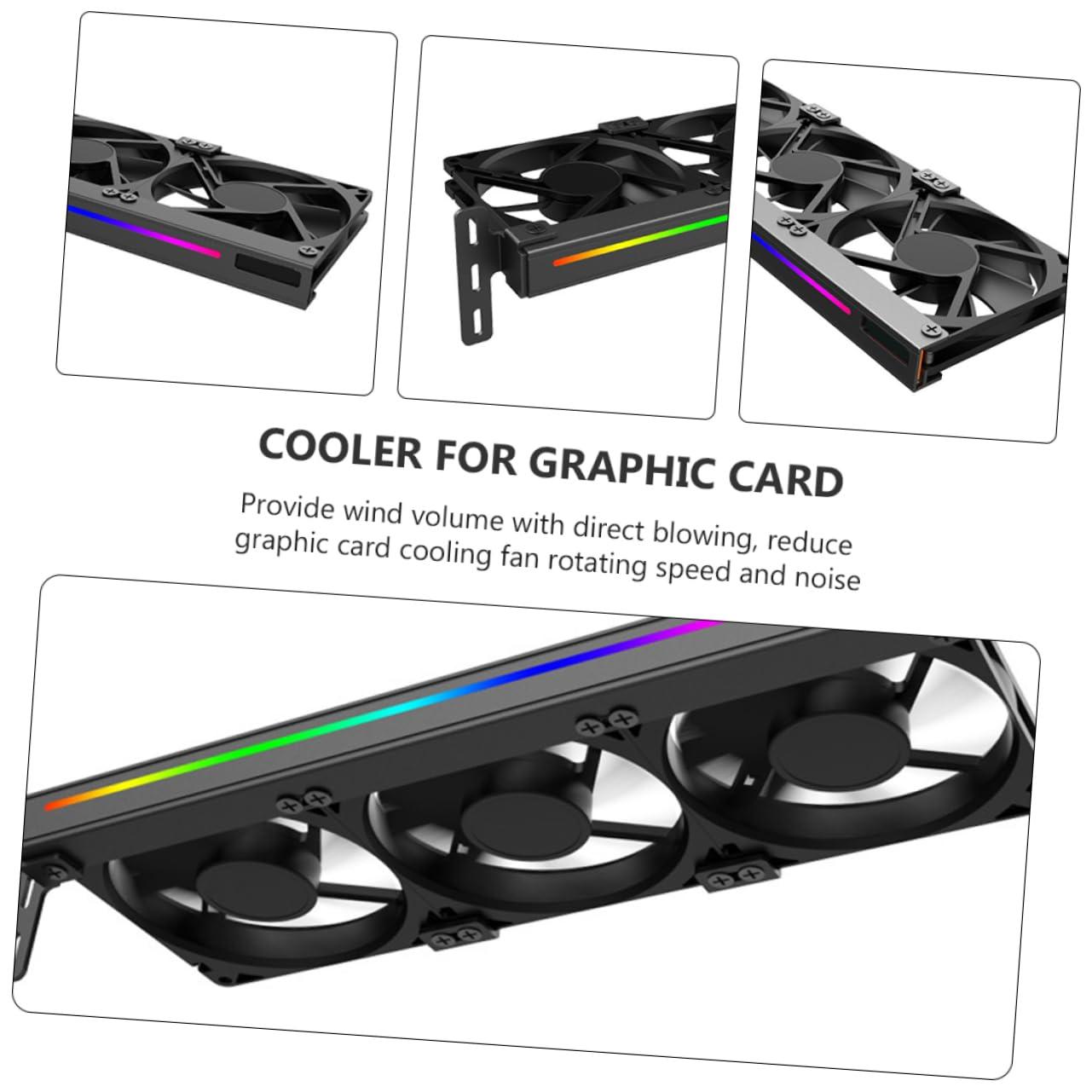 Uonlytech Uonlytech Graphics Card Cooler Small Cooling Fan Video Cooling Fan Case Fan Video Card Cooler Computer Case Part Cooler for Graphic Fans That Blow Cold Cooler Black Abs