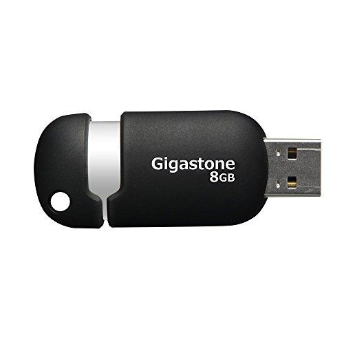 Gigastone Gigastone GS-Z08GCNBL-R 8GB Classic Cap Less USB 2.0 Flash Drive, Black/Silver