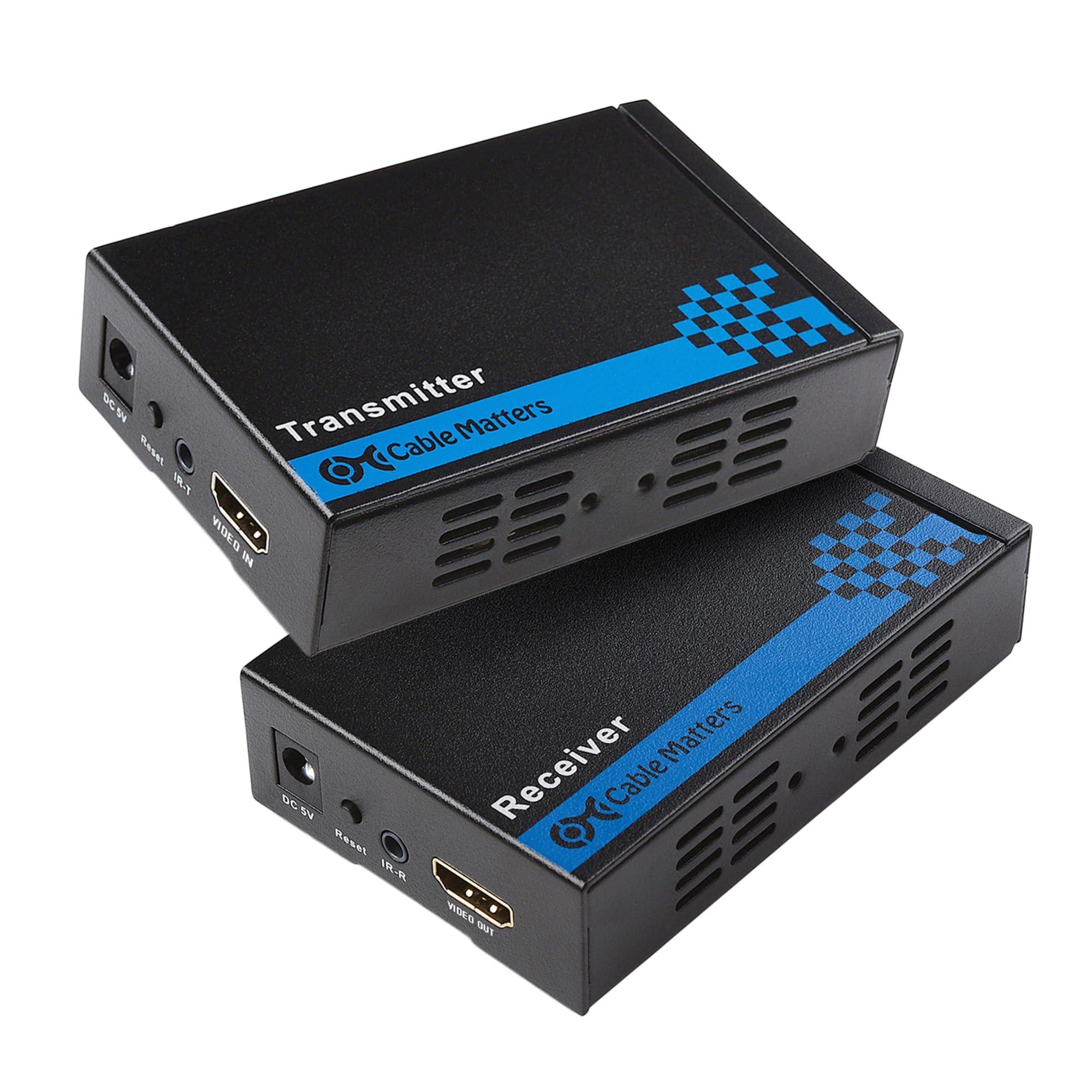 Cable Matters Cable Matters Wall Mount HDMI Extender (HDMI Over Ethernet Cable) with TCP/IP Support for 1-to-Many Setup - Up to 300 Feet (Model: 103002)