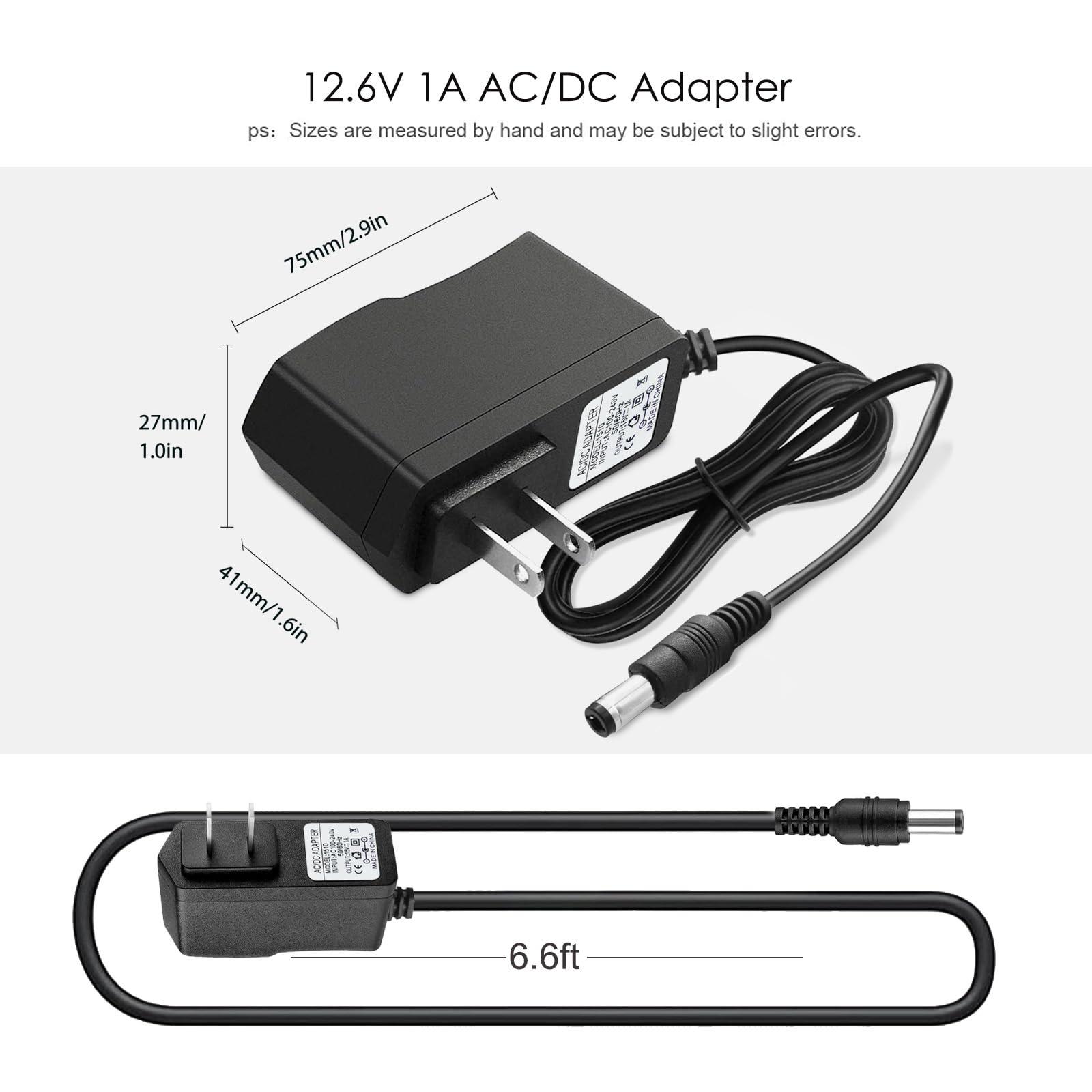 STQYKJ 12.6V 0.5A 1A DC Massage Gun Power Adapter Compatible with Cholas KZD02, Tyiaus, Jam Gym, Helices, Headnote, Fantasy, ORIbox, Olski, Fylina, Valano J01, Sylphim,Neprock,Aquapro Charger Power Cord