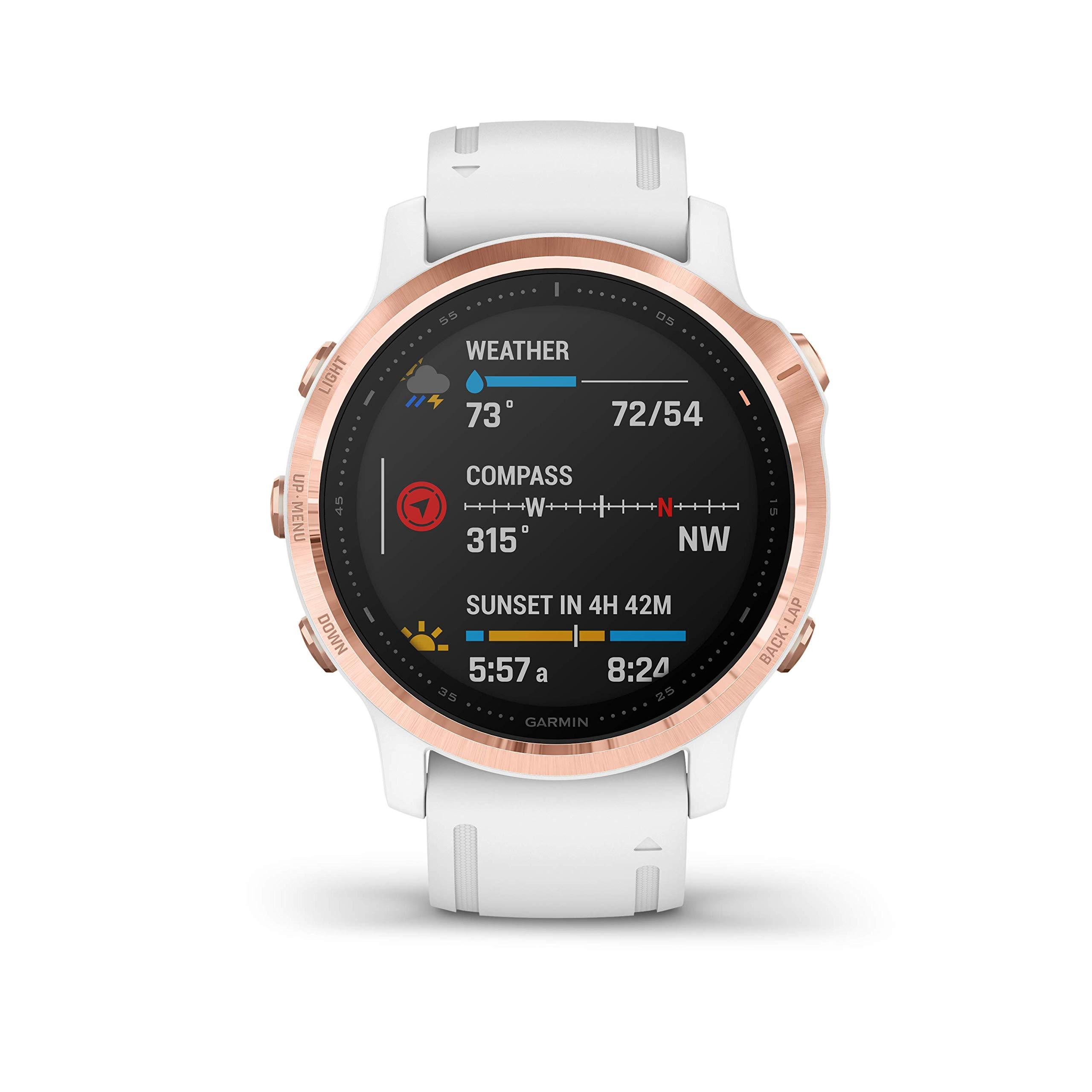 Garmin Garmin Fenix 6s pro GPS Watch - Rose Gold with White Band