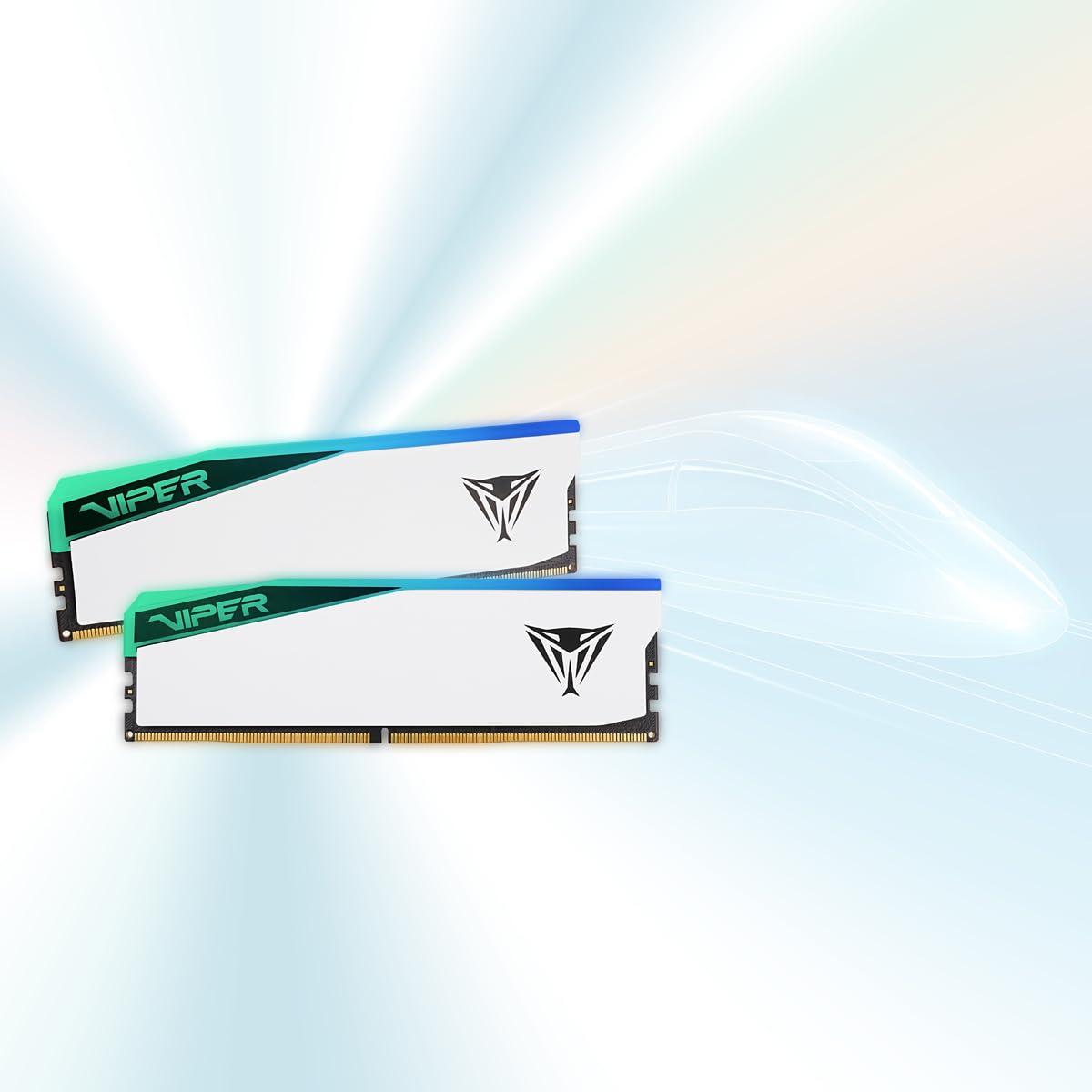 Patriot Memory Patriot Viper Elite 5 RGB DDR5 RAM 32GB (2X16GB) 6200MT/s CL42 1.35v UDIMM Desktop Gaming Memory Kit Compatible with Intel XMP/AMD Expo - PVER532G62C42KW