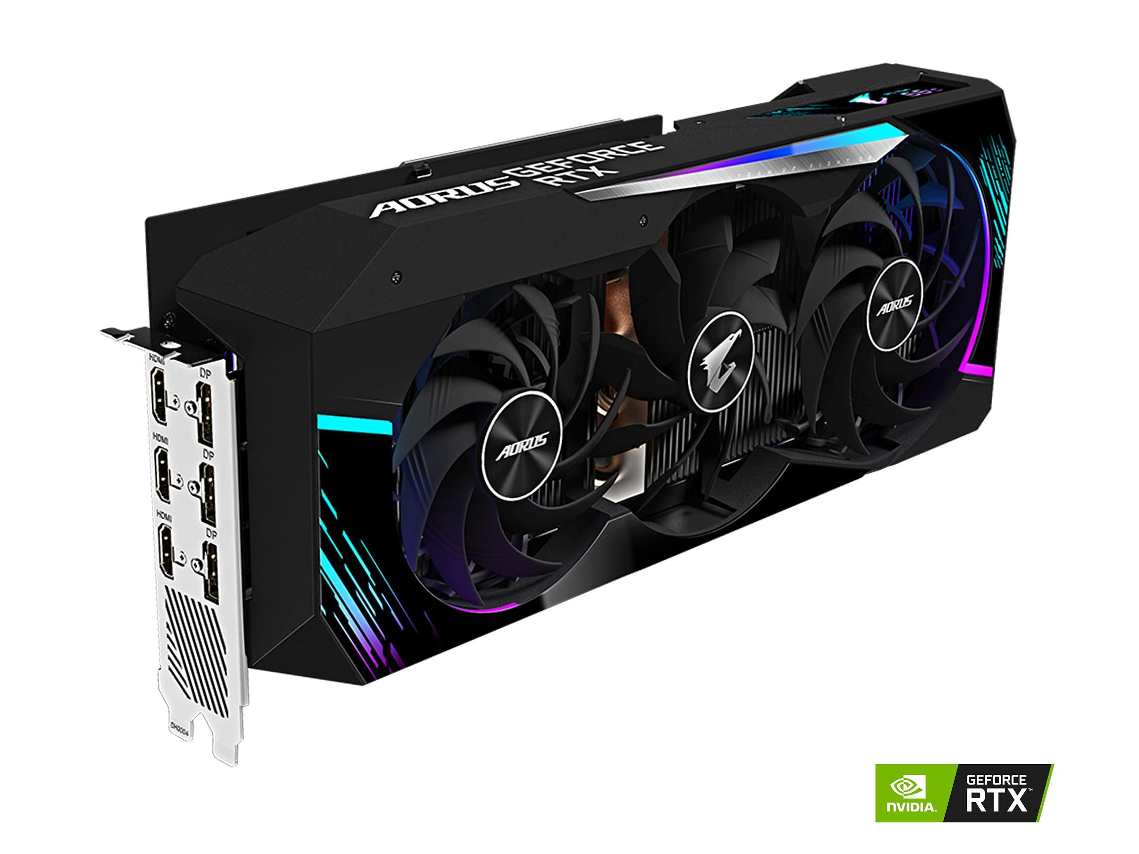 GIGABYTE GIGABYTE AORUS GeForce RTX 3080 Master 10G (REV3.0) Graphics Card, Max Covered Cooling, LHR, 10GB 320-bit GDDR6X, GV-N3080AORUS M-10GD REV3.0 Video Card
