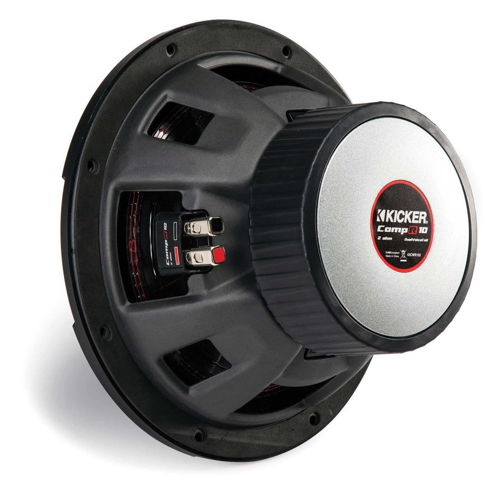 KICKER Kicker CompR10 10-Inch (25cm) Subwoofer, DVC, 2-Ohm, 400W