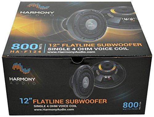 Harmony Audio Harmony Audio HA-F124 Car Stereo Flatline Series 12" Sub 800W Single 4 Ohm Subwoofer