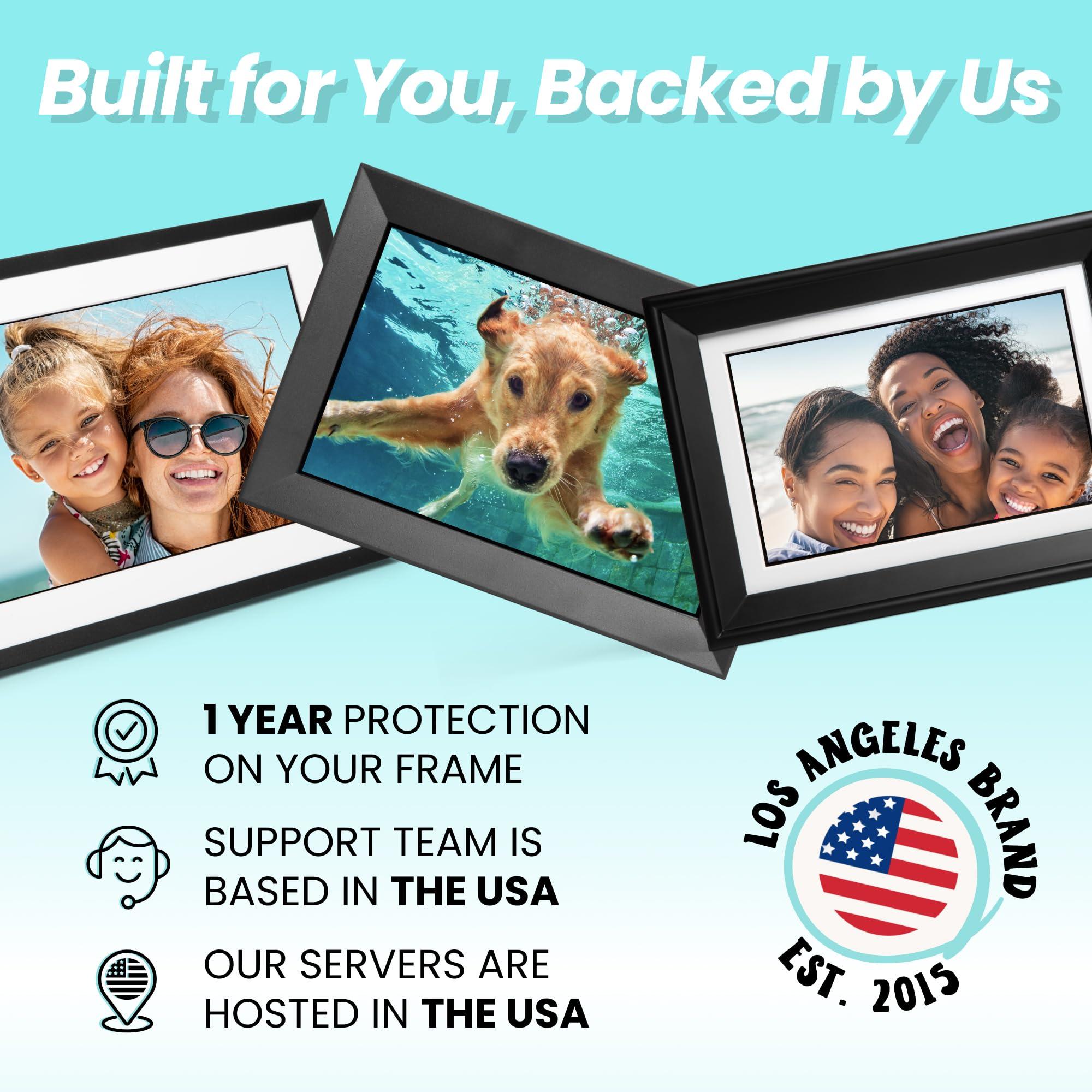 PhotoSpring PhotoSpring 10 inch WiFi Digital Picture Frame | Send Photos by Email, Web or Our Free App | Electronic Picture Frame with Touchscreen & 32GB Internal Memory | Easy Setup | Play Videos up to 5 min