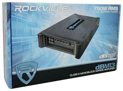 Rockville Rockville DBM13 3000W Peak / 750W RMS Mono Marine Amplifier, Class D, IPX6, Includes Remote, Adjustable Crossover, Subsonic Filter - Perfect for Boats, Marine Sound Systems, ATV, UTV, SIde by Sides