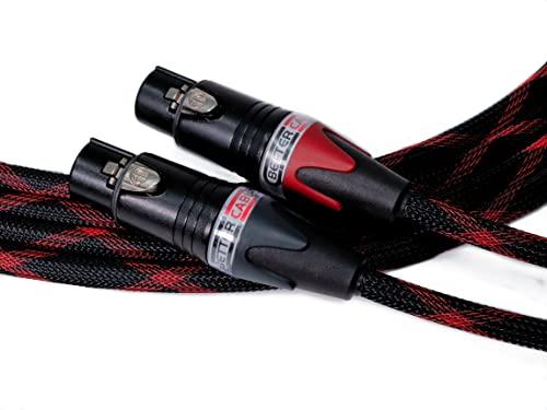 BETTERCABLES.COM BETTERCABLES.COM Silver Serpent Anniversary Edition Red/Black Balanced XLR Audiophile Audio Cables (Pair - 2 Cables) - High-End, High-Performance, Silver/Copper Hybrid, Low-Capacitance - 6 Feet