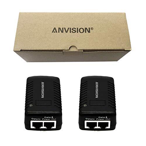 ANVISION ANVISION 2-Pack 48V 0.5A PoE Power Adapter Supply Injector Ethernet with Wall Plug, IEEE 802.3af Compliant, 10/100Mbps, for IP Voip Phones Cameras AP and More
